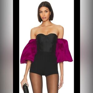 Misa Los Angeles Dita Top in Black & Magenta, size XS, NWOT